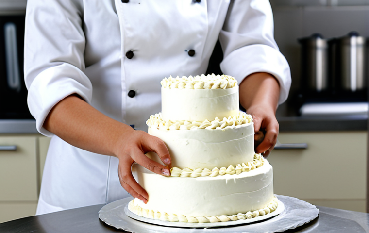 디저트 전문가와 신입 직원 교육 - Professional Cake Decorator**

"A professional pastry chef in a clean, well-lit kitchen, meticulousl...