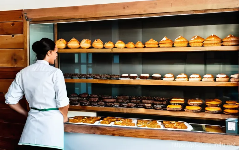 디저트 전문가의 지역 사회 기여 사례 - **A Vibrant Community Bakery, Bustling with Life**
"An inviting, warm-toned Portuguese-style bak...