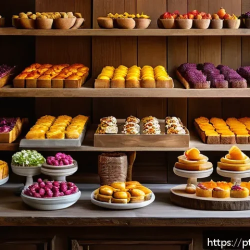 Home 32 디저트 전문가의 다양한 직업적 선택지 - A vibrant artisanal dessert display featuring an assortment of handcrafted pastries and sweets made ...