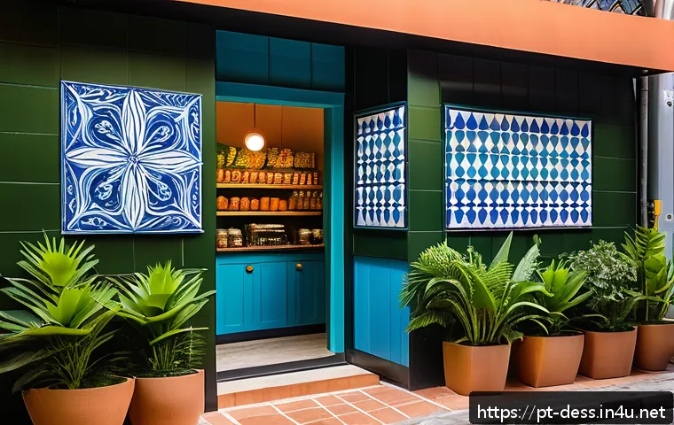 디저트 전문가의 프랜차이즈 운영 사례 - A modern dessert franchise storefront in a vibrant Brazilian neighborhood, featuring a stylish logo ...