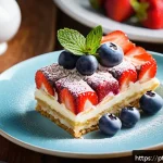 Home 18 디저트 전문가의 요리 철학과 비전 - A close-up, high-resolution image of a gourmet dessert platter featuring a delicate layered cake mad...