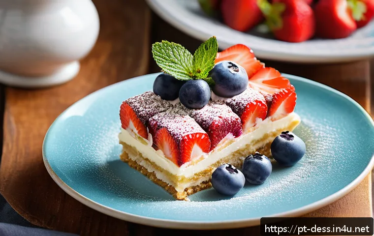 디저트 전문가의 요리 철학과 비전 - A close-up, high-resolution image of a gourmet dessert platter featuring a delicate layered cake mad...