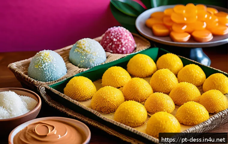 디저트 전문가로서 성공한 사람들의 스토리 - A vibrant Brazilian dessert table showcasing an array of traditional sweets from different regions: ...